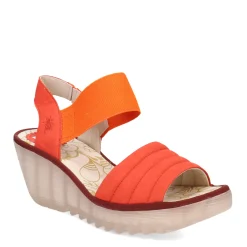 Fly London Wedges|Women's , Yiko Sandal Devil Red