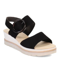 Gabor Wedges|Women's , Wedge Ankle Strap 84.645 Sandal Black