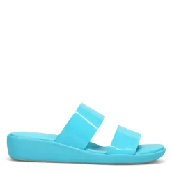 Hush Puppies Wedges|Women's , Brite Jells Slide Sandal Caribbean Blue