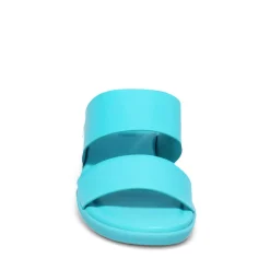 Hush Puppies Wedges|Women's , Brite Jells Slide Sandal Caribbean Blue