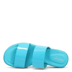 Hush Puppies Wedges|Women's , Brite Jells Slide Sandal Caribbean Blue