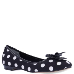 J Renee Slip-On Shoes|Women's , Edie Flat Black/White Polka Dot