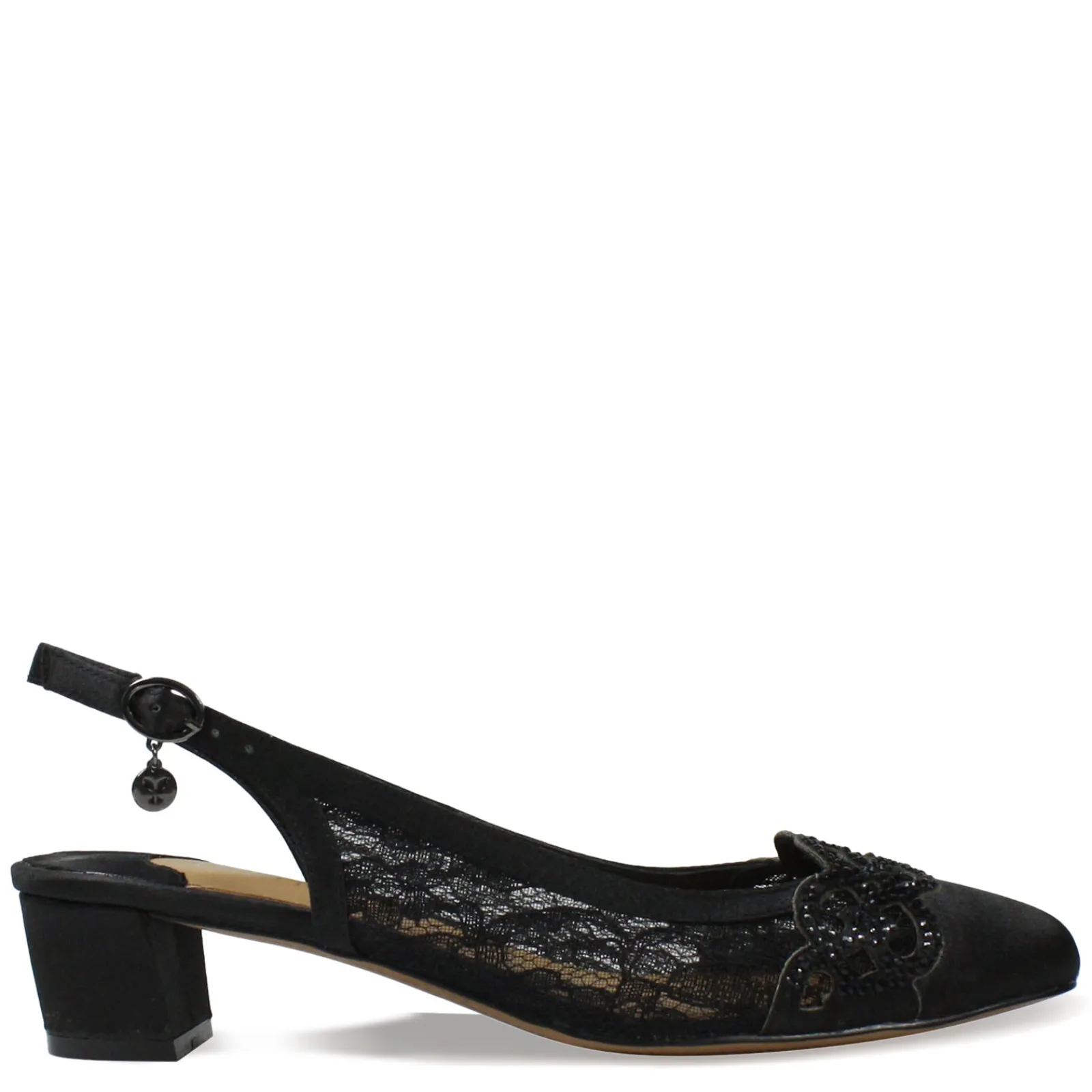 J Renee Pumps & Heels|Women's , Faleece Pump Black/Black Stones