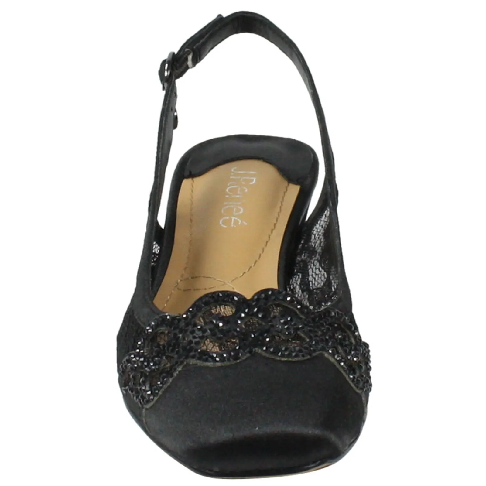 J Renee Pumps & Heels|Women's , Faleece Pump Black/Black Stones