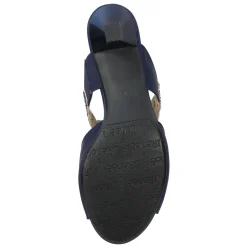 J Renee Sandals|Women's , Francie Sandal Navy Satin
