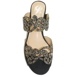 J Renee Sandals|Women's , Francie Sandal Black Satin