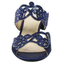 J Renee Pumps & Heels|Women's , Francie Sandal Navy Satin