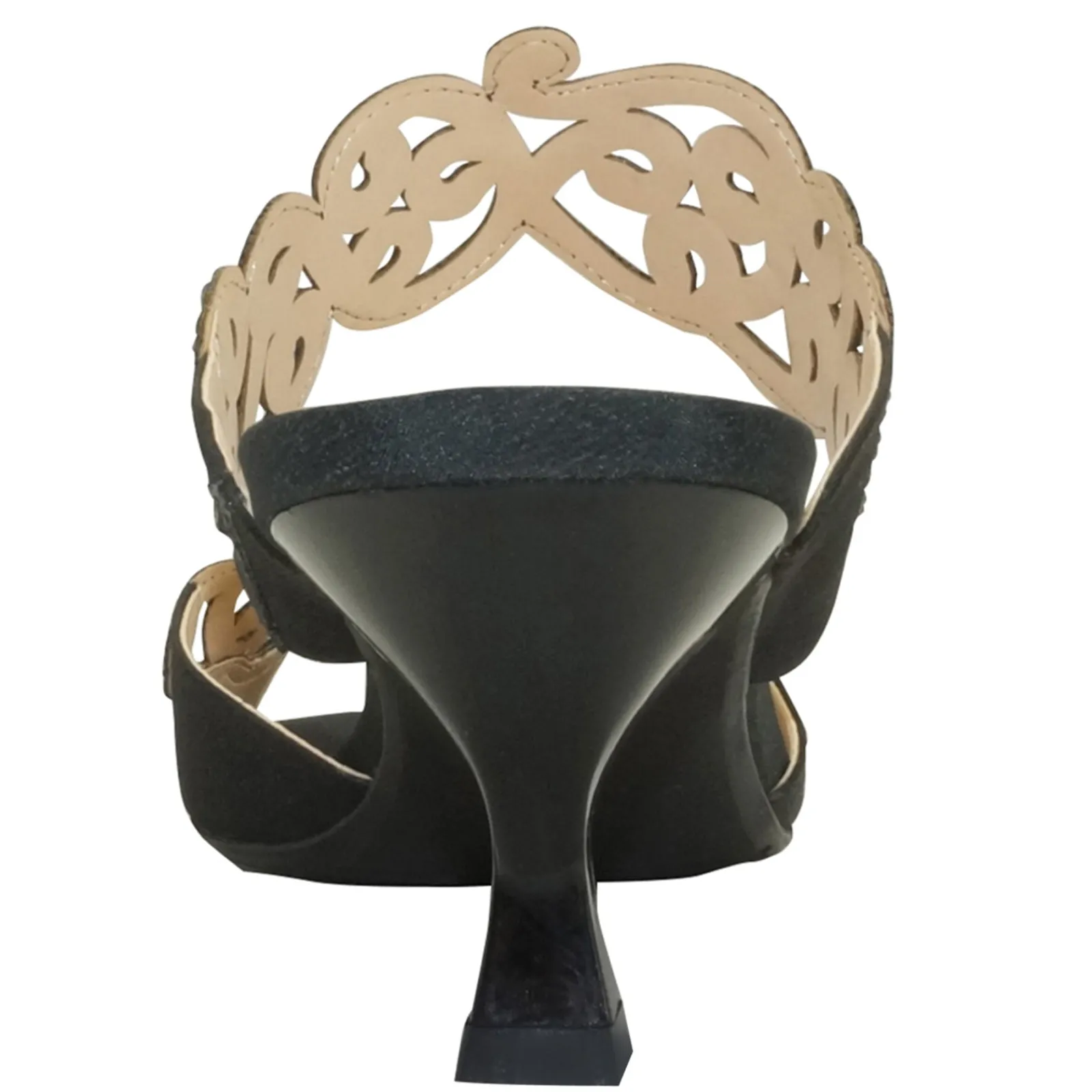 J Renee Pumps & Heels|Women's , Francie Sandal Black Satin