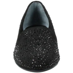 J Renee Slip-On Shoes|Women's , Hanuko Flat Black Suede