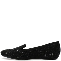 J Renee Slip-On Shoes|Women's , Hanuko Flat Black Suede