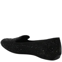 J Renee Slip-On Shoes|Women's , Hanuko Flat Black Suede