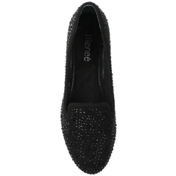 J Renee Slip-On Shoes|Women's , Hanuko Flat Black Suede