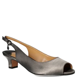 J Renee Sandals|Women's , Jenvey Sandal Grey Satin