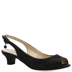 J Renee Sandals|Women's , Jenvey Sandal Black Glitter