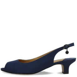 J Renee Pumps & Heels|Women's , Jenvey Sandal Navy Satin