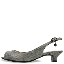 J Renee Pumps & Heels|Women's , Jenvey Sandal Pewter Glitter