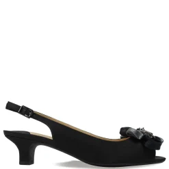 J Renee Pumps & Heels|Women's , Leonelle Sandal Black Satin