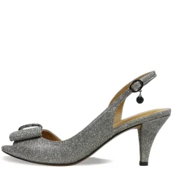 J Renee Sandals|Women's , Luanda Sandal Pewter Glitter