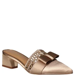 J Renee Sandals|Women's , Randa Mule Beige Satin