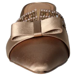 J Renee Sandals|Women's , Randa Mule Beige Satin