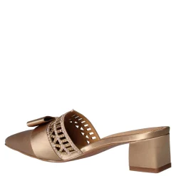 J Renee Sandals|Women's , Randa Mule Beige Satin
