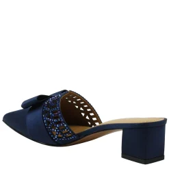 J Renee Pumps & Heels|Women's , Randa Mule Navy Satin