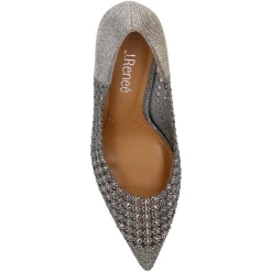 J Renee Pumps & Heels|Women's , Sesily Pump Pewter Glitter