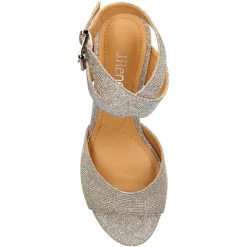 J Renee Sandals|Women's , Soncino Sandal Pewter Glitter