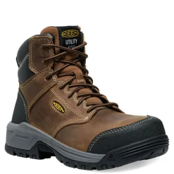 KEEN Utility Boots|Women's , Evanston 6-inch ESD Composite Toe Work Boot Bison/Black