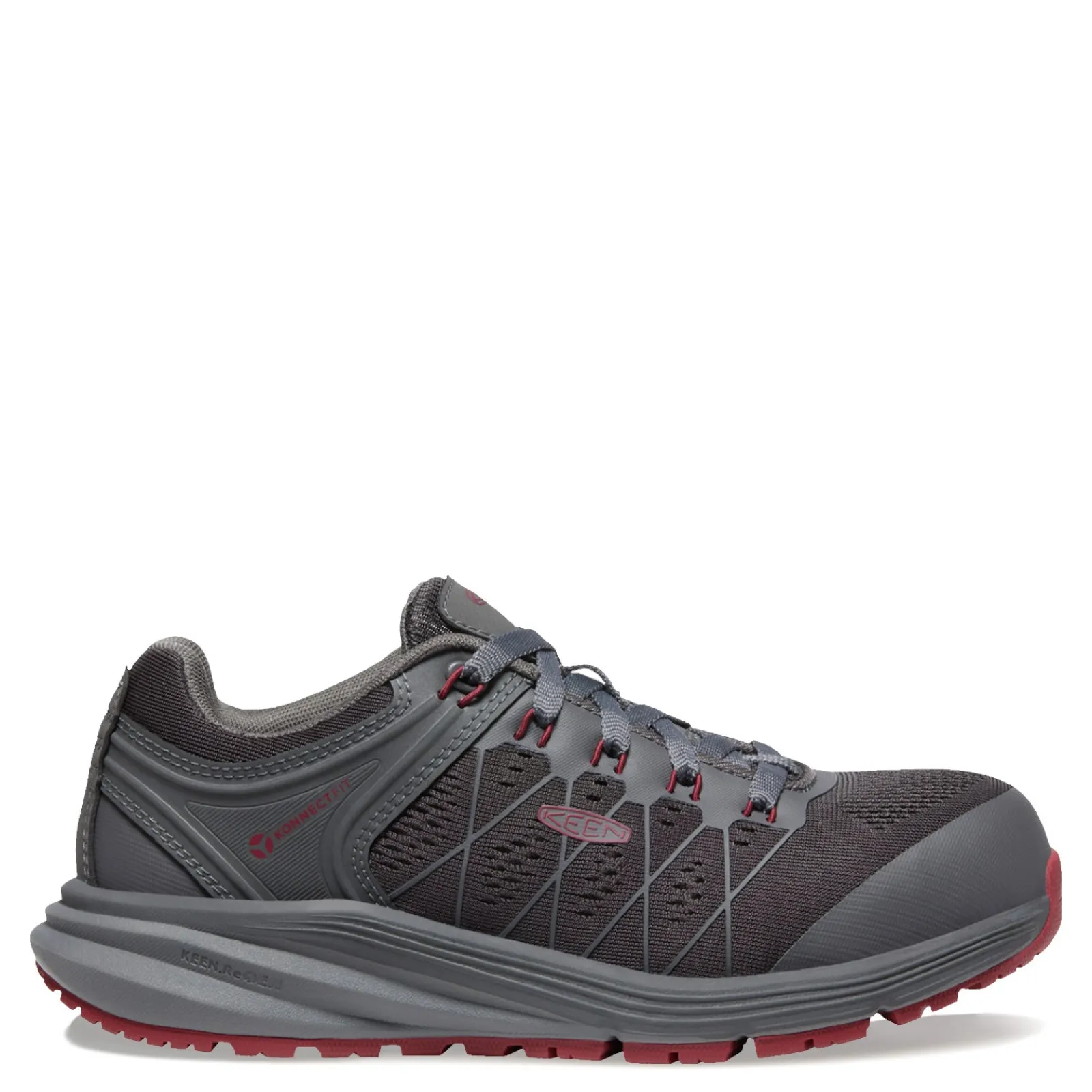 KEEN Utility Work & Safety|Women's , Vista Energy CT Waterproof Work Shoe Magnet/Rhubarb