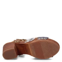 Korks Pumps & Heels|Women's , Natalia Sandal Tan Blue