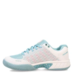 K-Swiss Sneakers & Athletic|Women's , Express Light Pickleball Shoe White/Nile Blue/Desert Flower