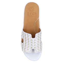 L'Amour Des Pieds Wedges|Women's , Cusaro Sandal White/Gold