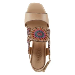 L Artiste Sandals|Women's L'Artiste By Spring Step, Pinwheel Sandal Beige