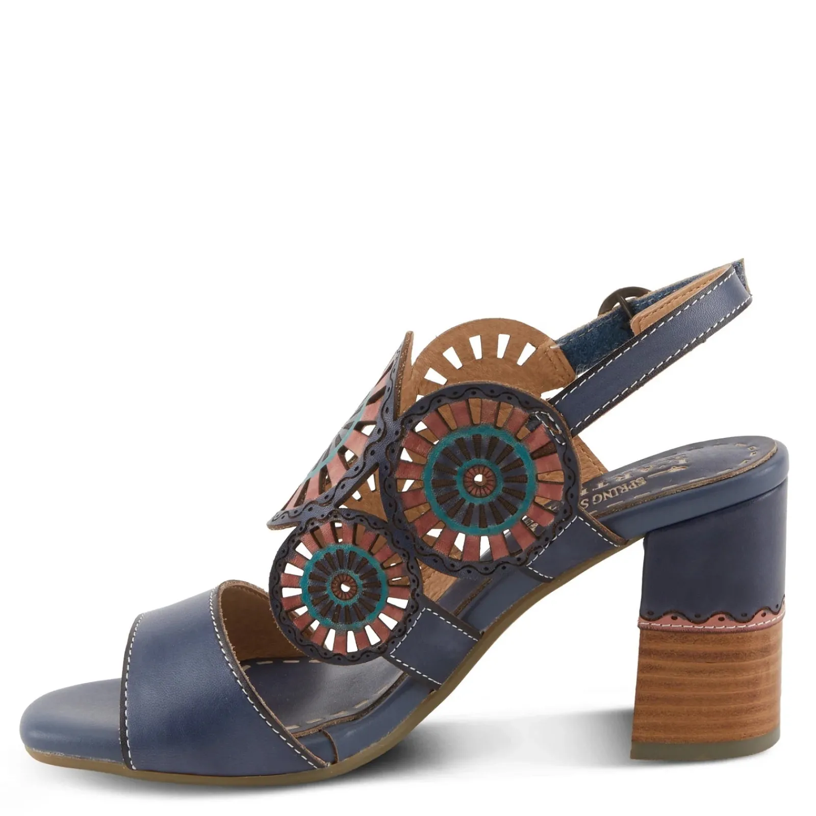 L Artiste Sandals|Women's L'Artiste By Spring Step, Pinwheel Sandal Blue