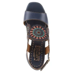 L Artiste Sandals|Women's L'Artiste By Spring Step, Pinwheel Sandal Blue