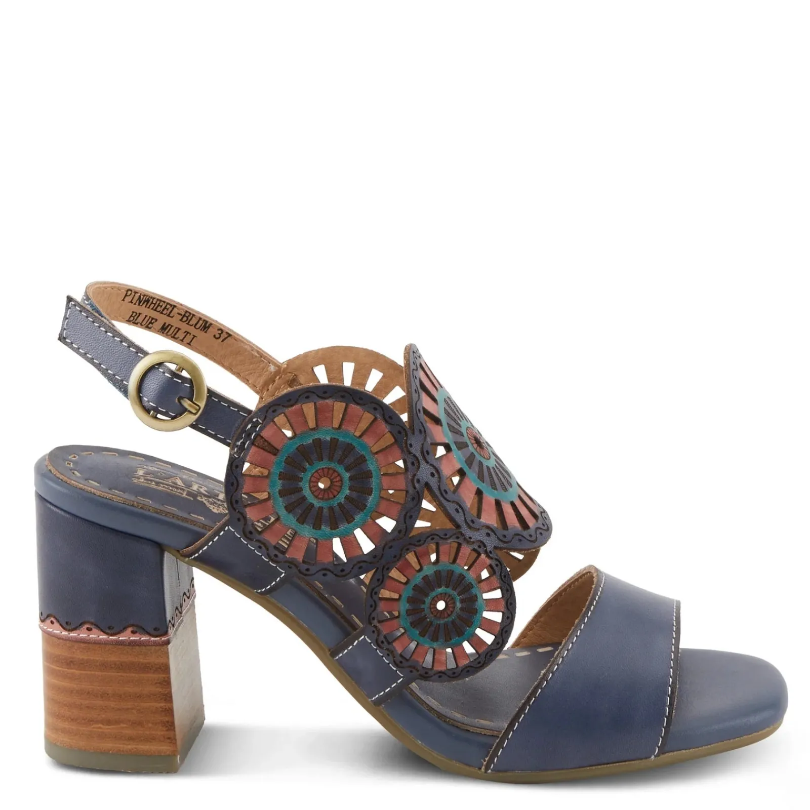 L Artiste Sandals|Women's L'Artiste By Spring Step, Pinwheel Sandal Blue