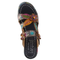 L Artiste Sandals|Women's L'Artiste By Spring Step, Coastal Sandal Navy Multi