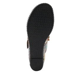 L Artiste Sandals|Women's L'Artiste By Spring Step, Coastal Sandal Navy Multi