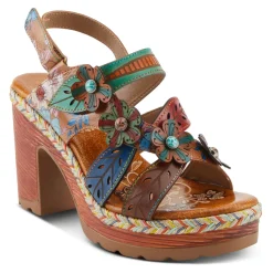 L Artiste Sandals|Women's L'Artiste By Spring Step, Ihana Sandal Camel Multi