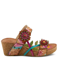 L Artiste Sandals|Women's L'Artiste By Spring Step, Moai Sandal Tan Multi