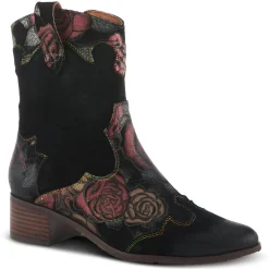 L Artiste Boots|Women's L'Artiste by Spring Step, Lady Luck Boot Dark Red Multi