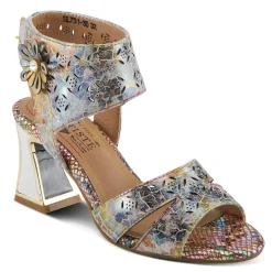 L Artiste Pumps & Heels|Women's L'Artiste By Spring Step, Poster Sandal Beige Metallic Multi