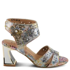 L Artiste Pumps & Heels|Women's L'Artiste By Spring Step, Poster Sandal Beige Metallic Multi