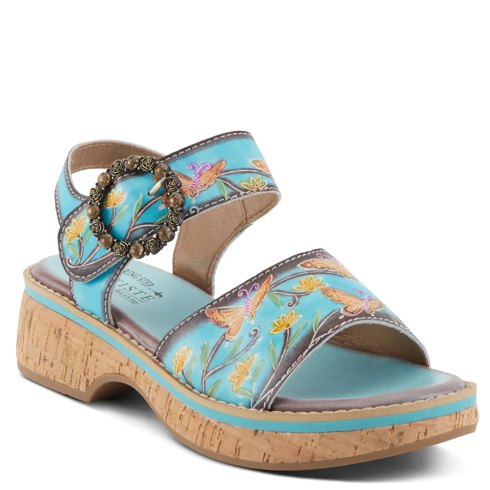 L Artiste Pumps & Heels|Women's L'Artiste By Spring Step Kenna Sandal Sky Blue Multi