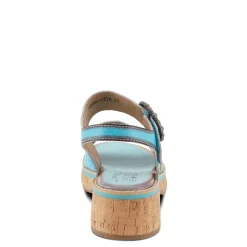 L Artiste Pumps & Heels|Women's L'Artiste By Spring Step Kenna Sandal Sky Blue Multi