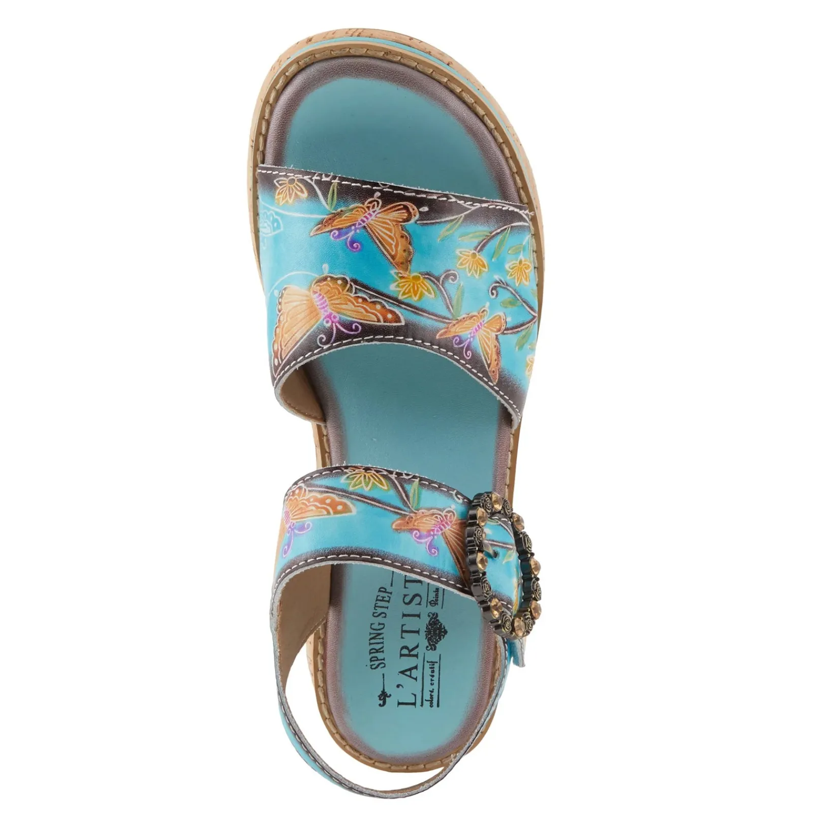 L Artiste Pumps & Heels|Women's L'Artiste By Spring Step Kenna Sandal Sky Blue Multi