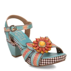 L Artiste Pumps & Heels|Women's L'Artiste by Spring Step, Astarr Sandal Sky Blue Multi