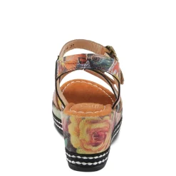 L Artiste Wedges|Women's L'Artiste By Spring Step, Flavour Sandal Camel Multi
