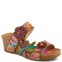 L Artiste Wedges|Women's L'Artiste By Spring Step, Moai Sandal Tan Multi